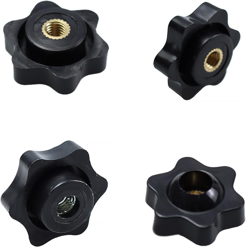bociloy 10Pcs M5 Star Knobs Clamping Handle Nut, Black Plastic Thru Hole Star Knobs with Knurled Grip, Female Threaded Handle Screw-On Knob for Machinery Equipment - Image 3